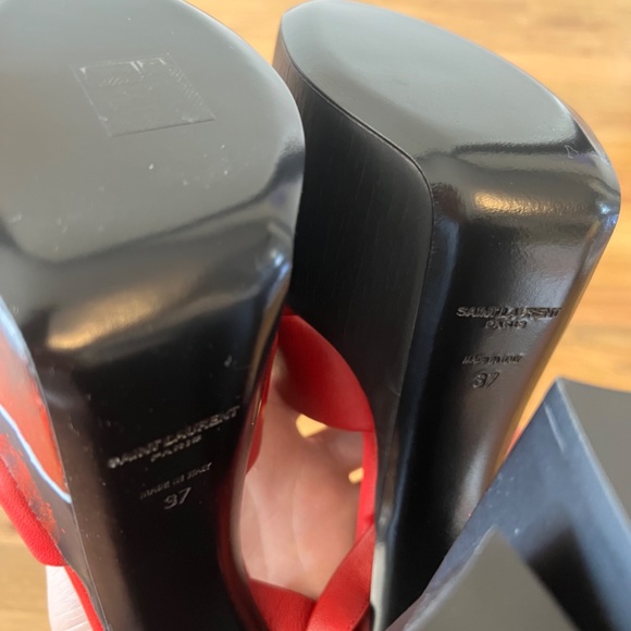 SAINT LAURENT RARE HEART PLATFORM HEELS  37 - Picture 8 of 9